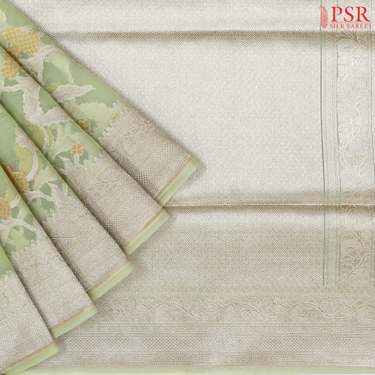 Light Pistachio Semi Kora Summer Silk Saree