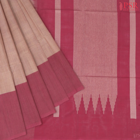 Rose Beige Kovai Cotton Saree