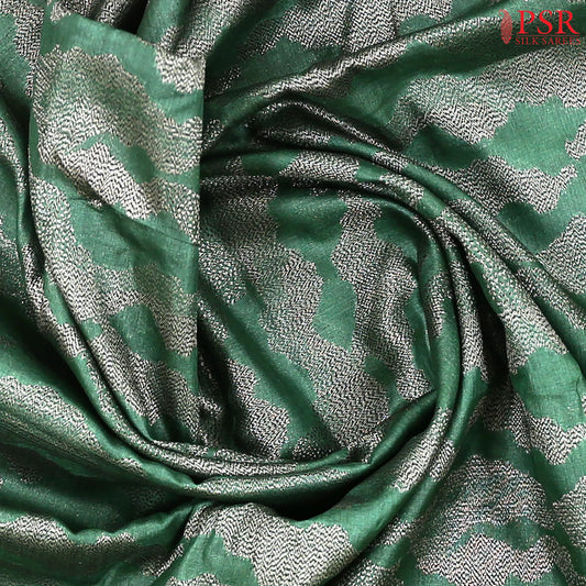 Dark Green Banaras Tussar Silk Saree