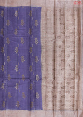 Dark Indigo Banaras Tussar Silk Saree