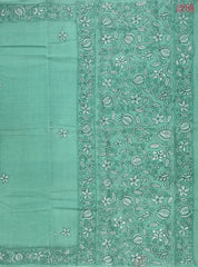 Aqua Pearl Bengal Cotton Saree