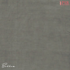 Grey & Blue Chanderi Silk Cotton Dress Material