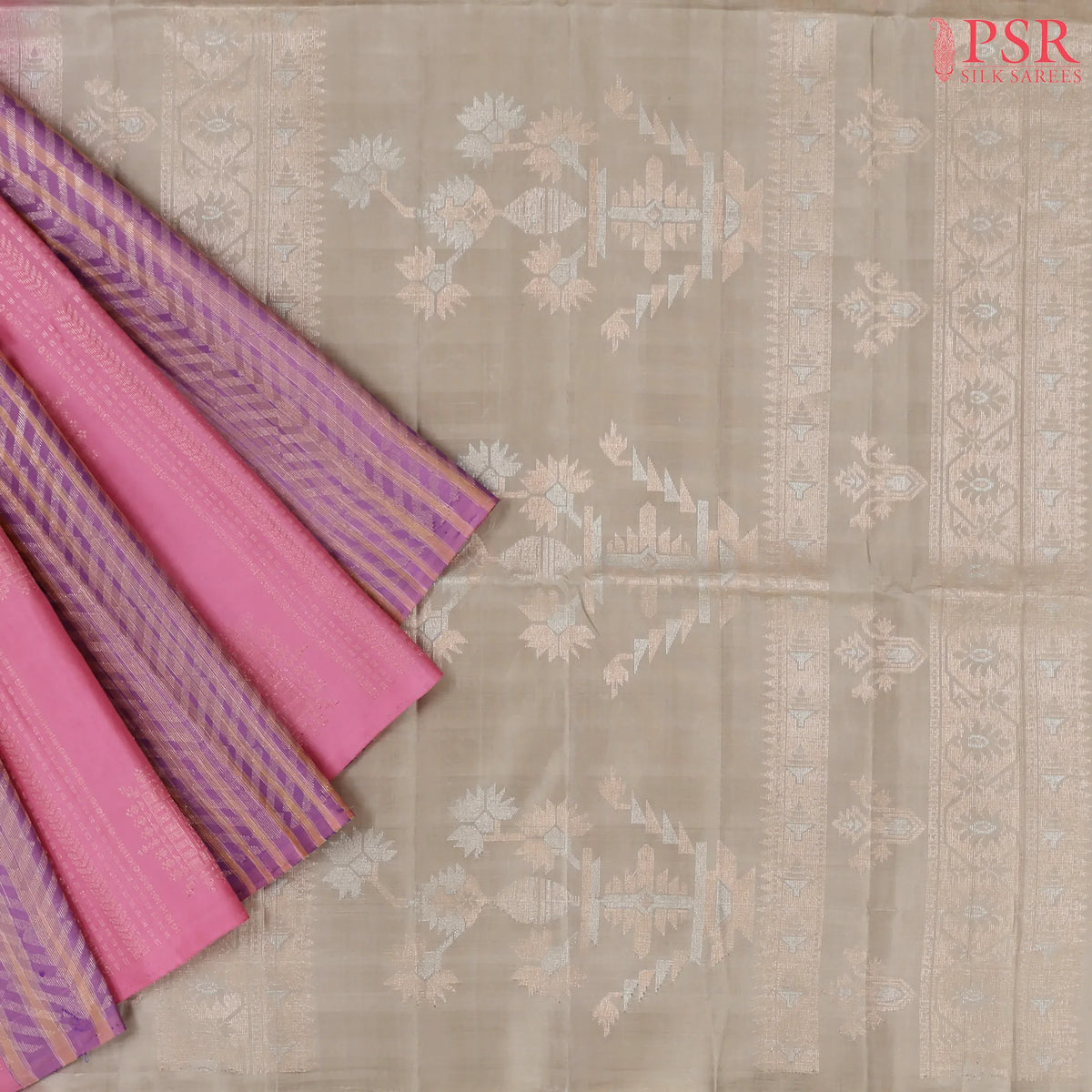 Pink & Purple Soft Silk Saree
