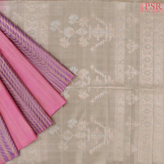 Pink & Purple Soft Silk Saree