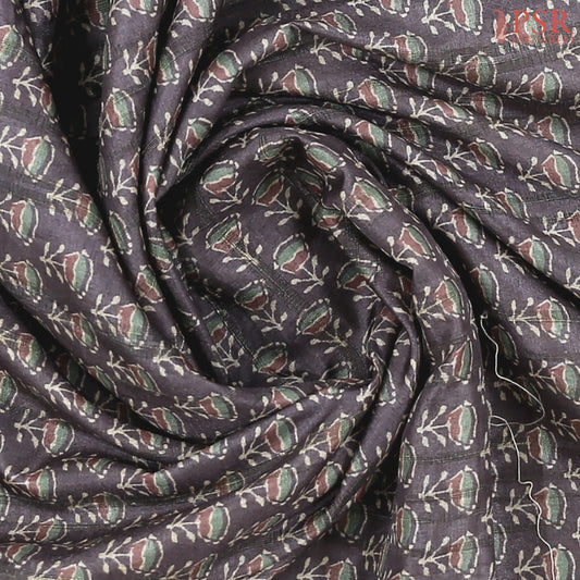 Dark Purple Mauve Semi Dupion Saree