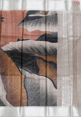 Burnt Copper Semi Tussar Saree