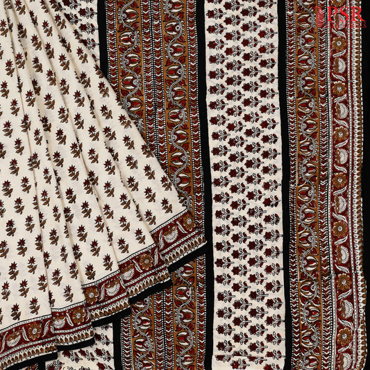 Parchment Beige Modal Silk Saree