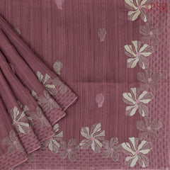 Dark Mauve Kosa Embroidery Saree