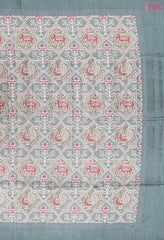 Pewter Grey Semi Tussar Saree