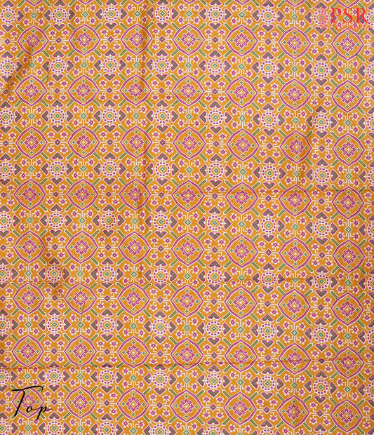Marigold Orange Soft Patola Silk Cotton Dress Material