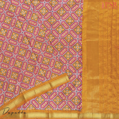 Orange Soft Patola Semi Silk Dress Material