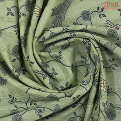 Asparagus Green Ghicha Cotton Saree