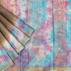 Dark Taupe Kadhi Tussar Silk Saree