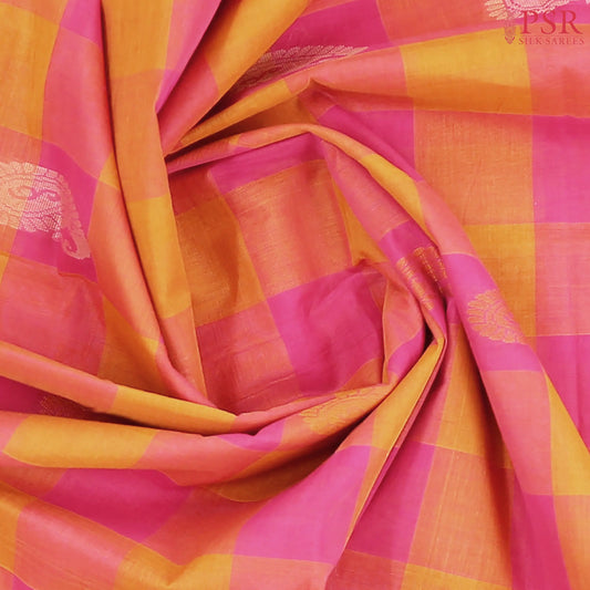 Pink & Mustard Kovai Cotton Saree