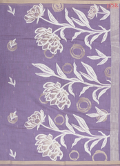 Lavender Ghicha Cotton Saree