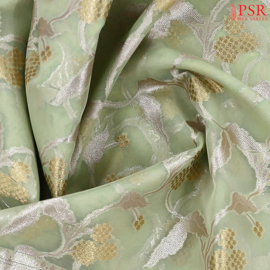 Light Pistachio Semi Kora Summer Silk Saree