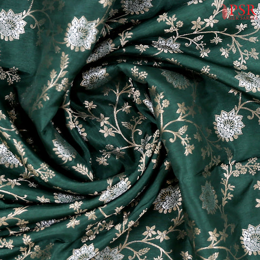 Dark Green Tassar Georgette Saree