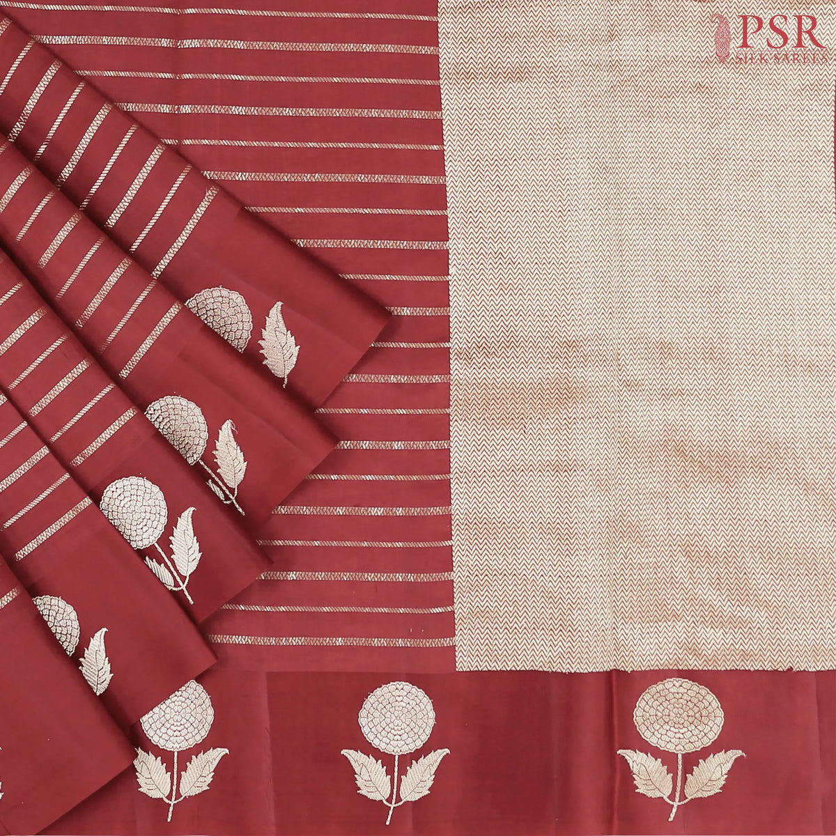 Maroon Banaras Silk Saree