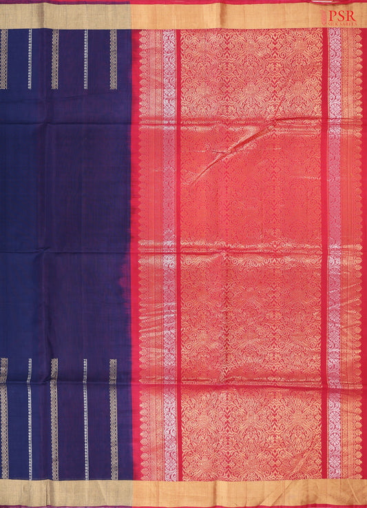 Navy Blue Silk Cotton Saree