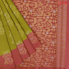 Olive Green Soft Silk Mix Saree