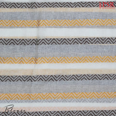 White & Mustard Linen Saree