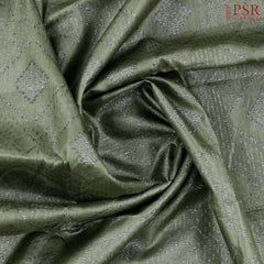 Green Smoke Banaras Tussar Silk Saree