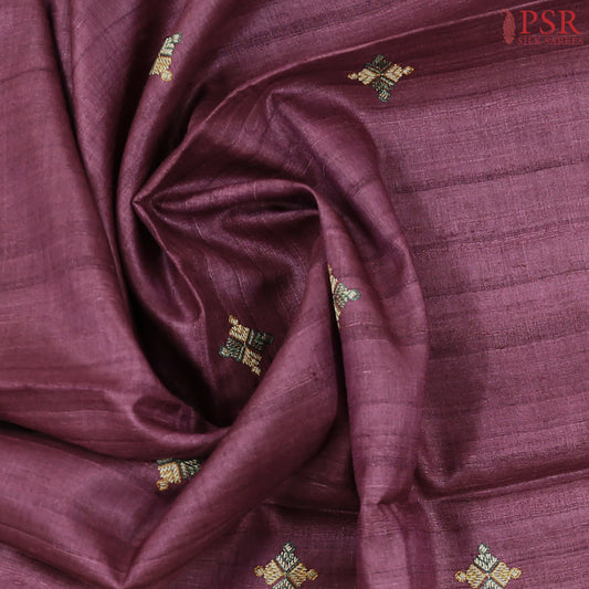 Tyrian Purple Kadhi Tussar Silk Saree