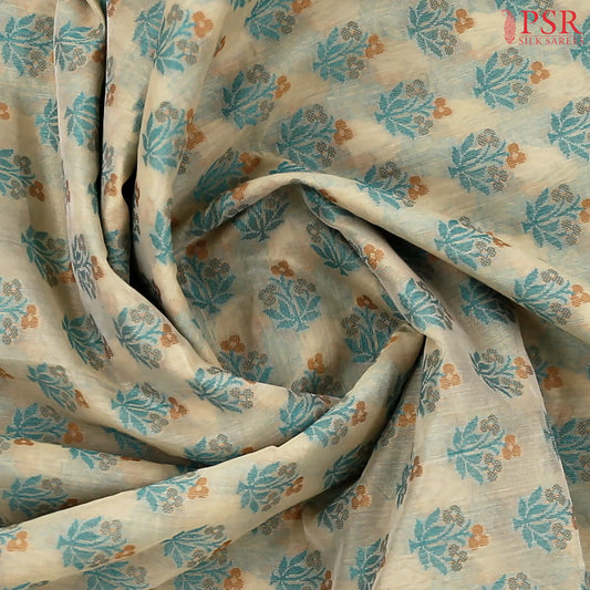 Beige Banaras Silk Cotton Saree