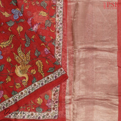 Red Silk Cotton Dress Material
