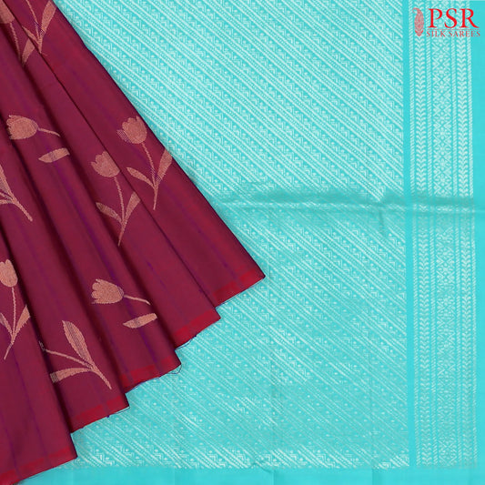 Dark Wilk Berry Soft Silk Saree