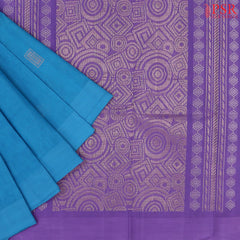 Cerulean Blue Kovai Cotton Saree