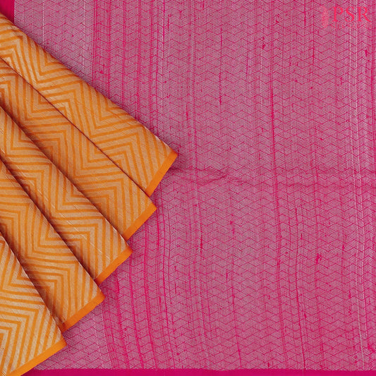 Yam Orange Jute Soft Silk Saree