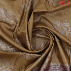 Tortilla Brown Banaras Tussar Silk Saree