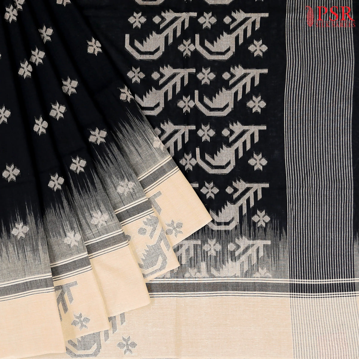 Black Byloom Cotton Saree