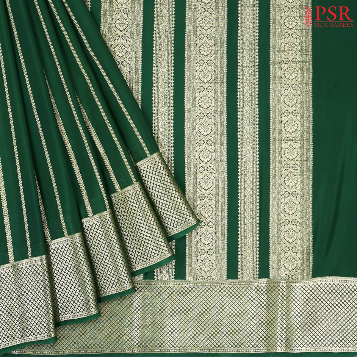Dark Green Semi Binny Silk Saree
