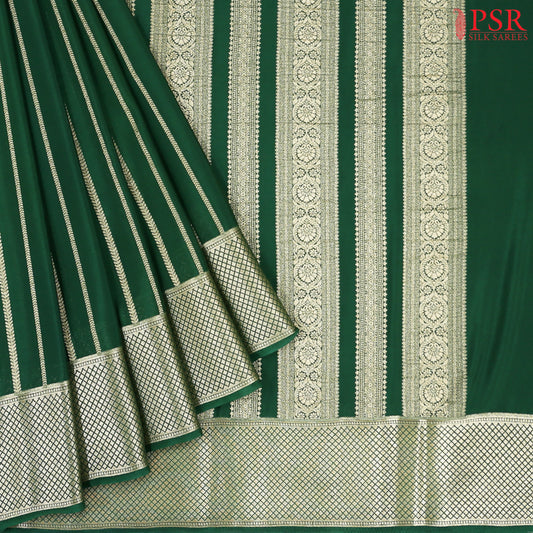Dark Green Semi Binny Silk Saree