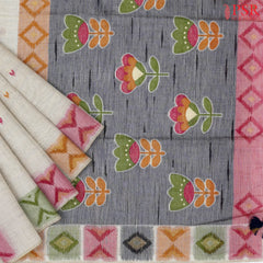 Beige Ghicha Cotton Saree