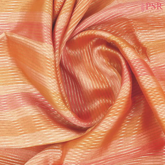 Orange Semi Chiniya Saree
