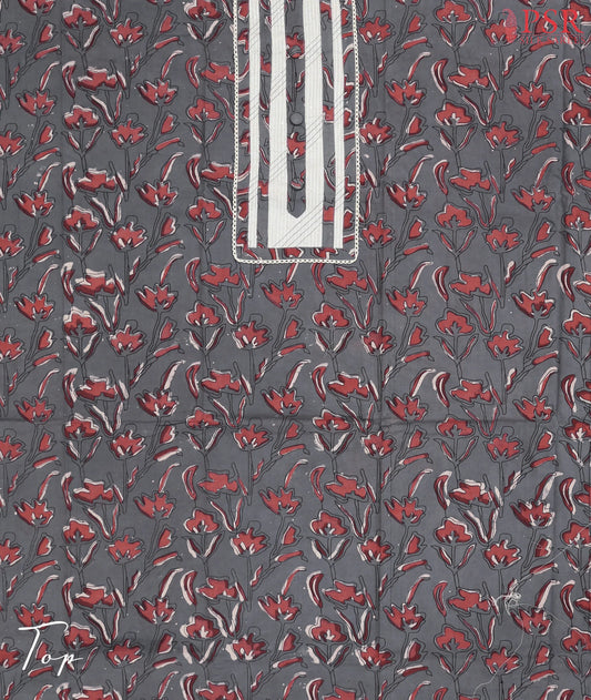 Grey Cotton Dress Material