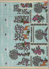 Turquoise Blue Ghicha Cotton Saree
