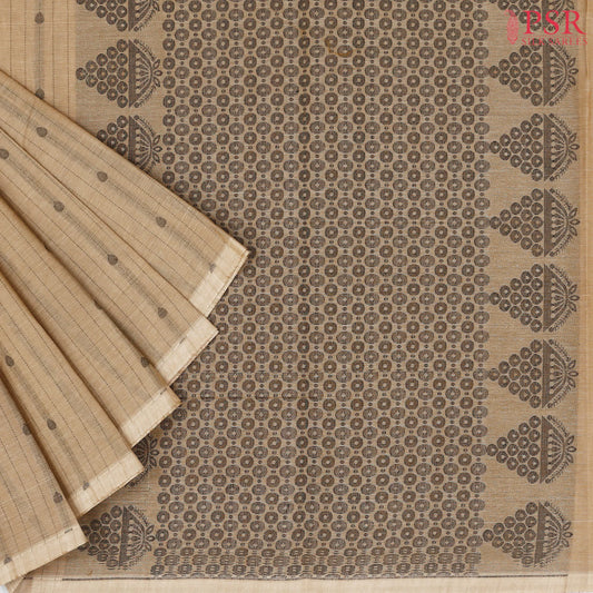 Chikoo Beige Kovai Cotton Saree
