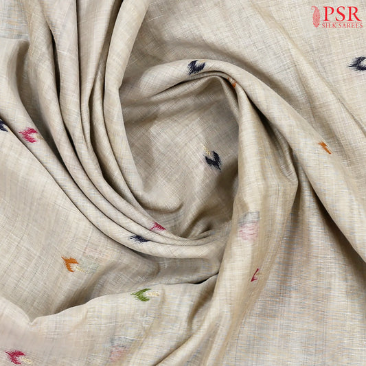 Beige Ghicha Cotton Saree