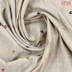 Beige Ghicha Cotton Saree