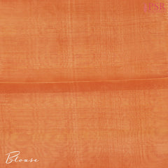 Orange Semi Chiniya Saree