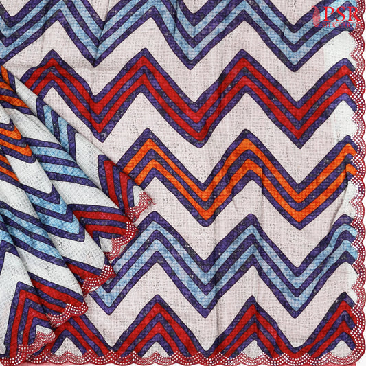 Pale Blue Chiniya Silk Saree