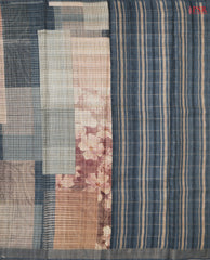 Multicolor Grey Kadhi Tussar Silk Saree