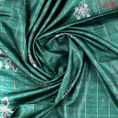 Dark Green Semi Tussar Saree