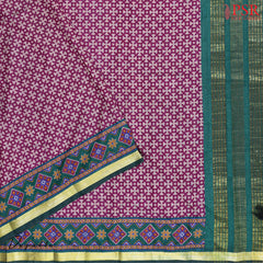Dark Green Soft Patola Silk Cotton Dress Material