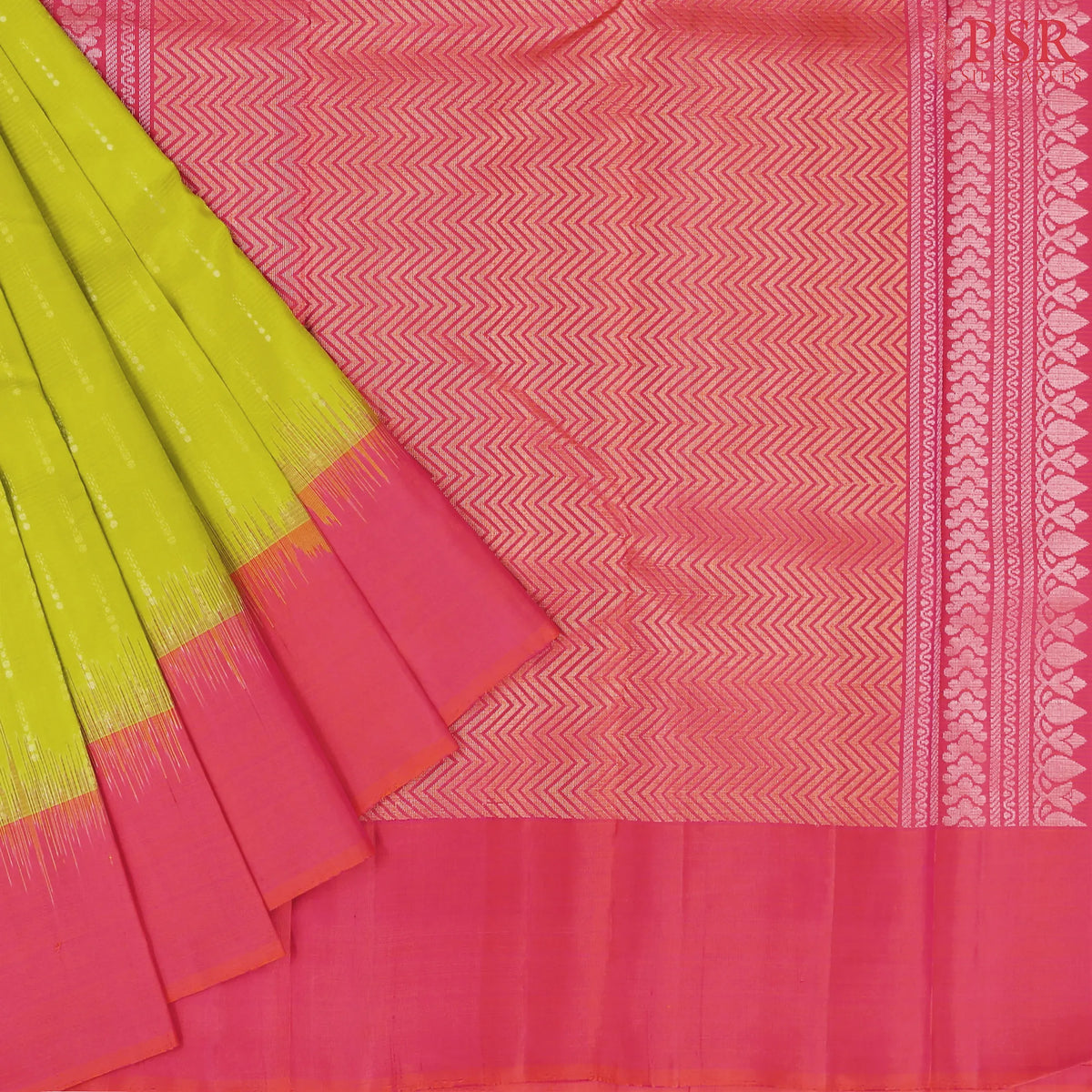 Olive Yellow Fancy Kanchipuram Silk Saree