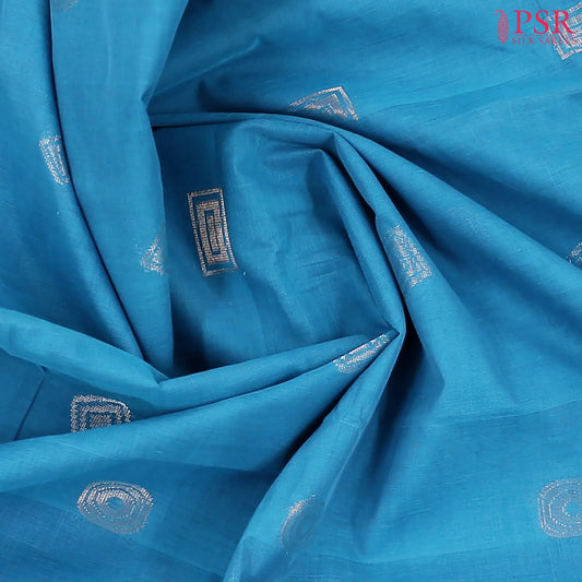 Cerulean Blue Kovai Cotton Saree
